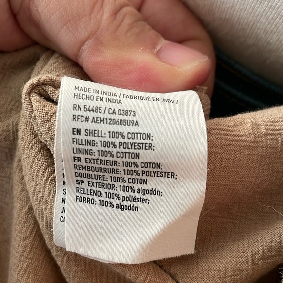 American Eagle 🦅 Beige Cotton Button Down Lightweight Bomber Jacket, Size L - Picture 13 of 16